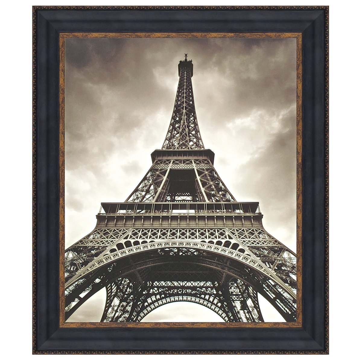 Design Toscano Eiffel Tower Print Under Glass - Large Framed Wall Art Decor for Living Room, Bedroom & Office | Parisian Themed Home Decor Gift Idea