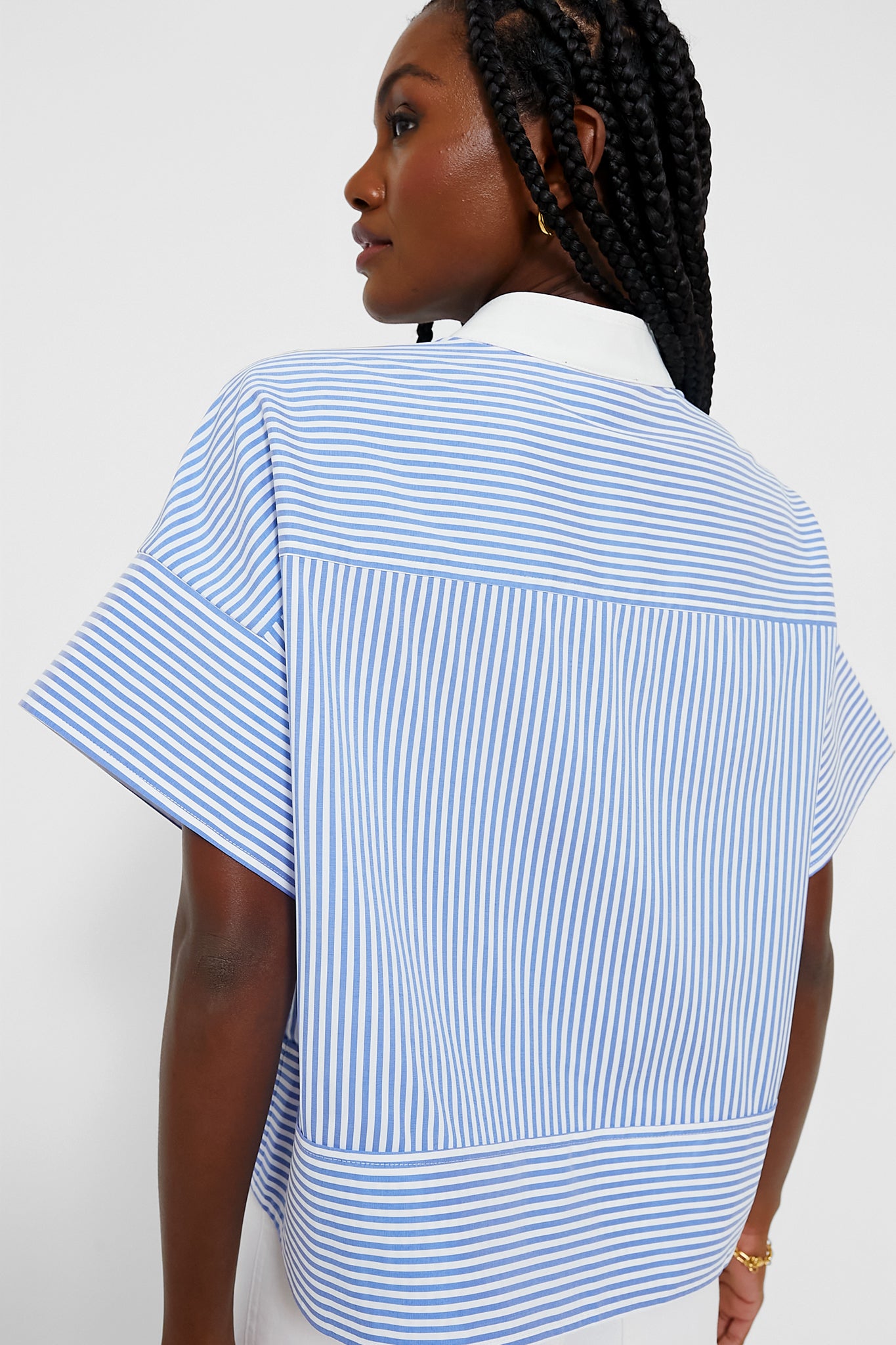 Blue Stripe Sofia Shirt - Women's Casual Button Down Top for Work & Weekend | Perfect for Office, Date Night & Summer Outfits