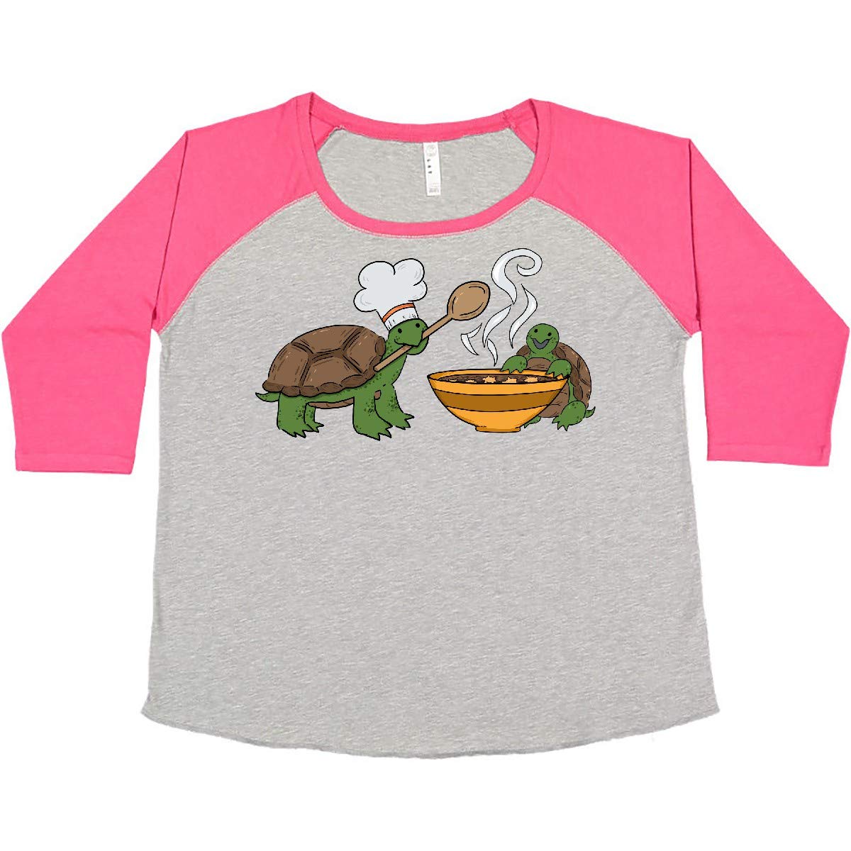 Inktastic Cute Turtle Chefs Making Soup Graphic Print Women's Plus Size T-Shirt - Comfortable Casual Tee for Cooking Enthusiasts & Animal Lovers