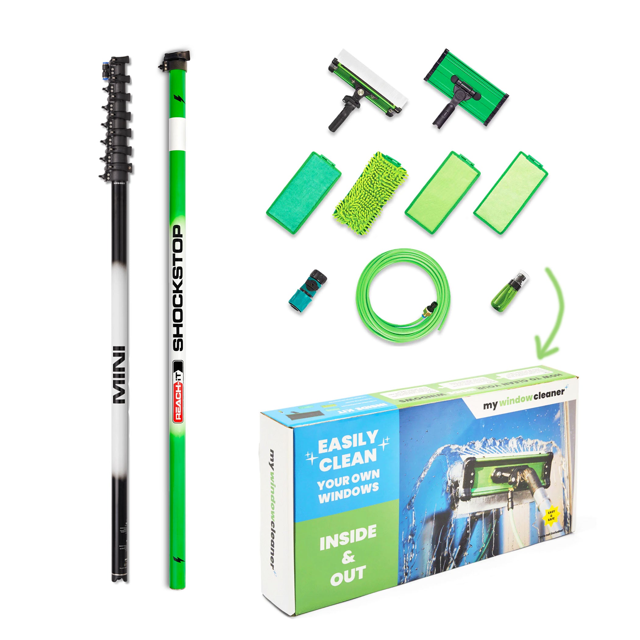 REACH Professional Extendable Pole Pack - Telescopic Pole for Cleaning, Painting & Maintenance - Perfect for High Ceilings, Walls & Hard-to-Reach Areas