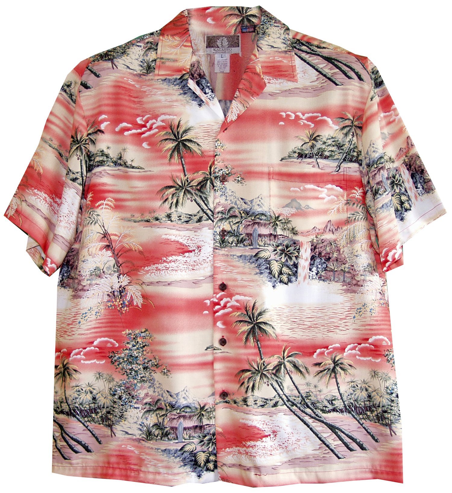 RJC Men's Paradise Island Surf Aloha Shirt - Hawaiian Beach Shirt for Summer, Vacation & Surfing - Lightweight & Breathable Tropical Shirt for Beach Parties, Luau & Casual Wear
