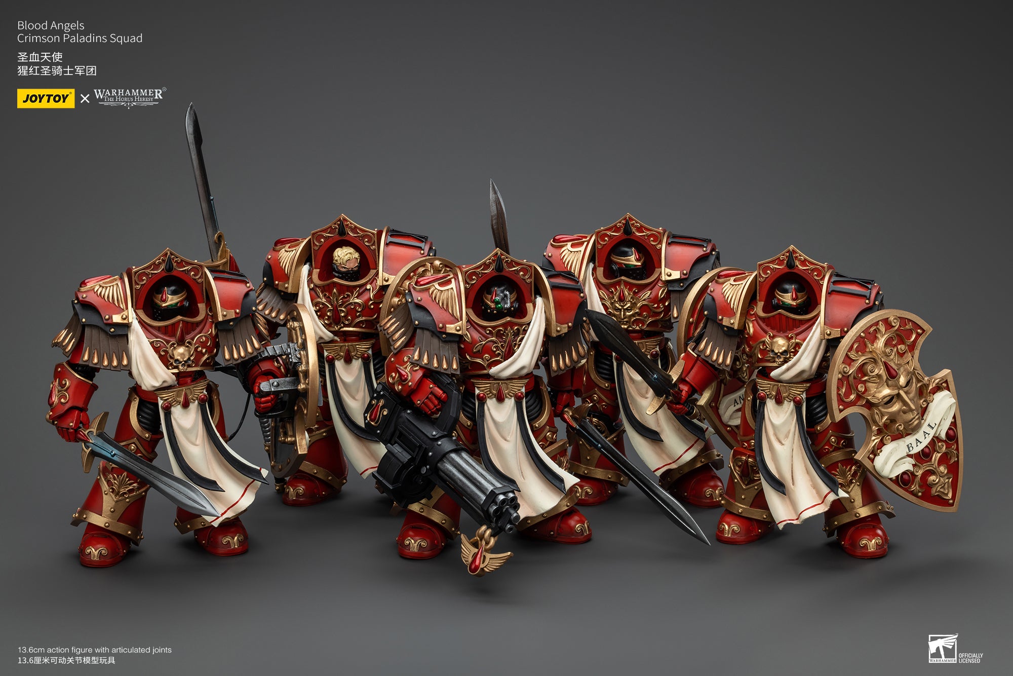 JOYTOY 1/18 Scale Warhammer The Horus Heresy Blood Angels Crimson Paladins Squad Action Figure - Collectible Model for Display, Gaming & Warhammer 40K Battle Scenes
