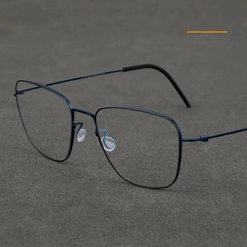 Aimee Unisex Full Rim Square Screwless Titanium Eyeglasses 45506 - Lightweight Durable Frame for Work, Reading & Everyday Use