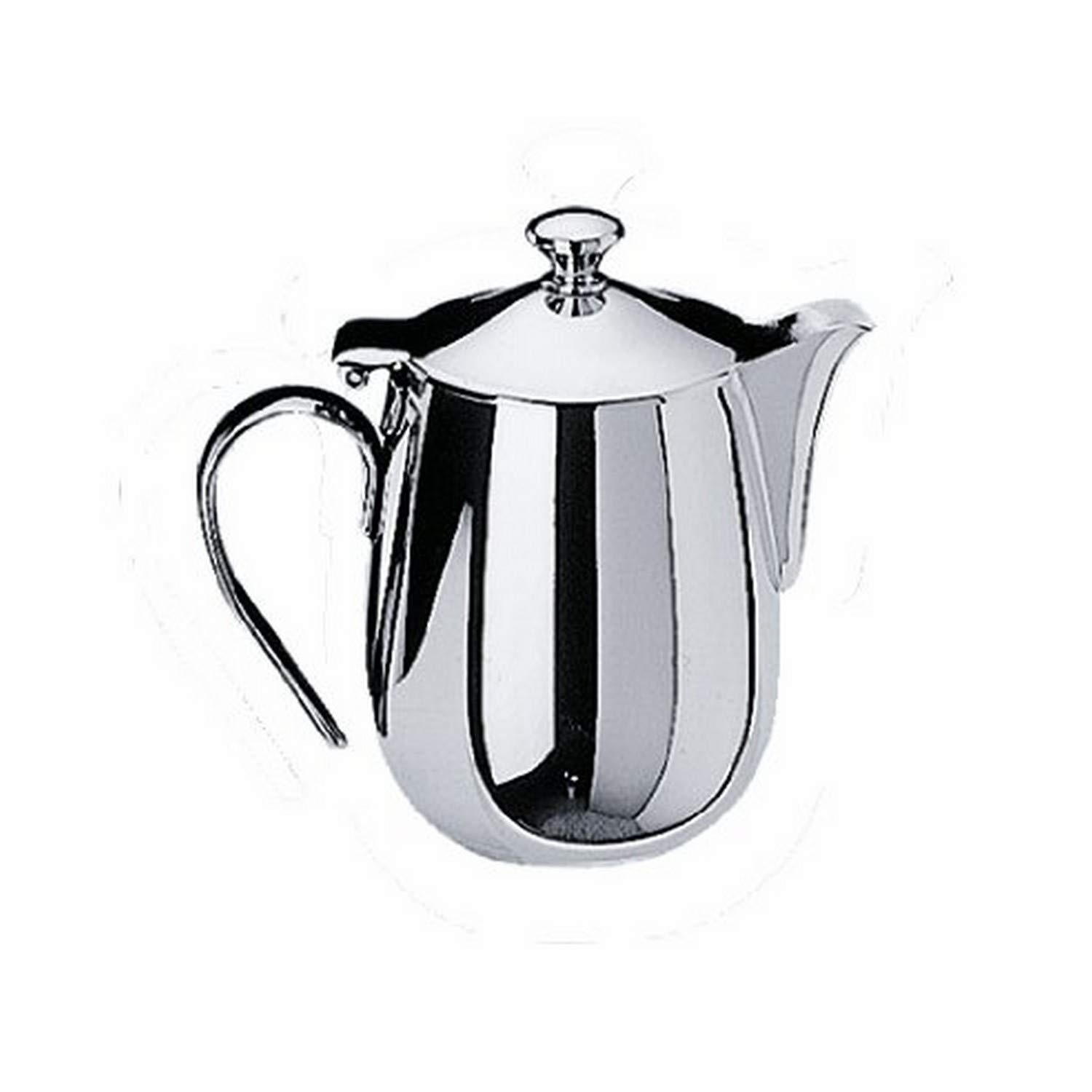 Mepra Bombata 20064108 85 CL Silver Coffee Pot - Premium Italian Espresso Maker with Heat-Resistant Handle, Dishwasher Safe Serveware for Home, Cafe & Restaurant Use