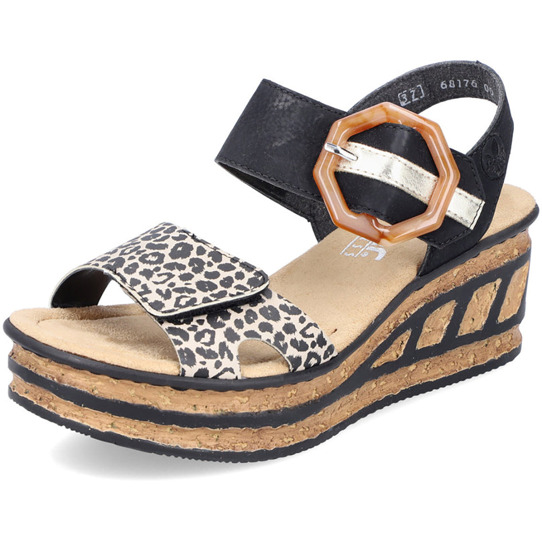 Rieker Rose 76 Cheetah Print Women's Comfortable Casual Shoes for Walking, Work & Everyday Wear