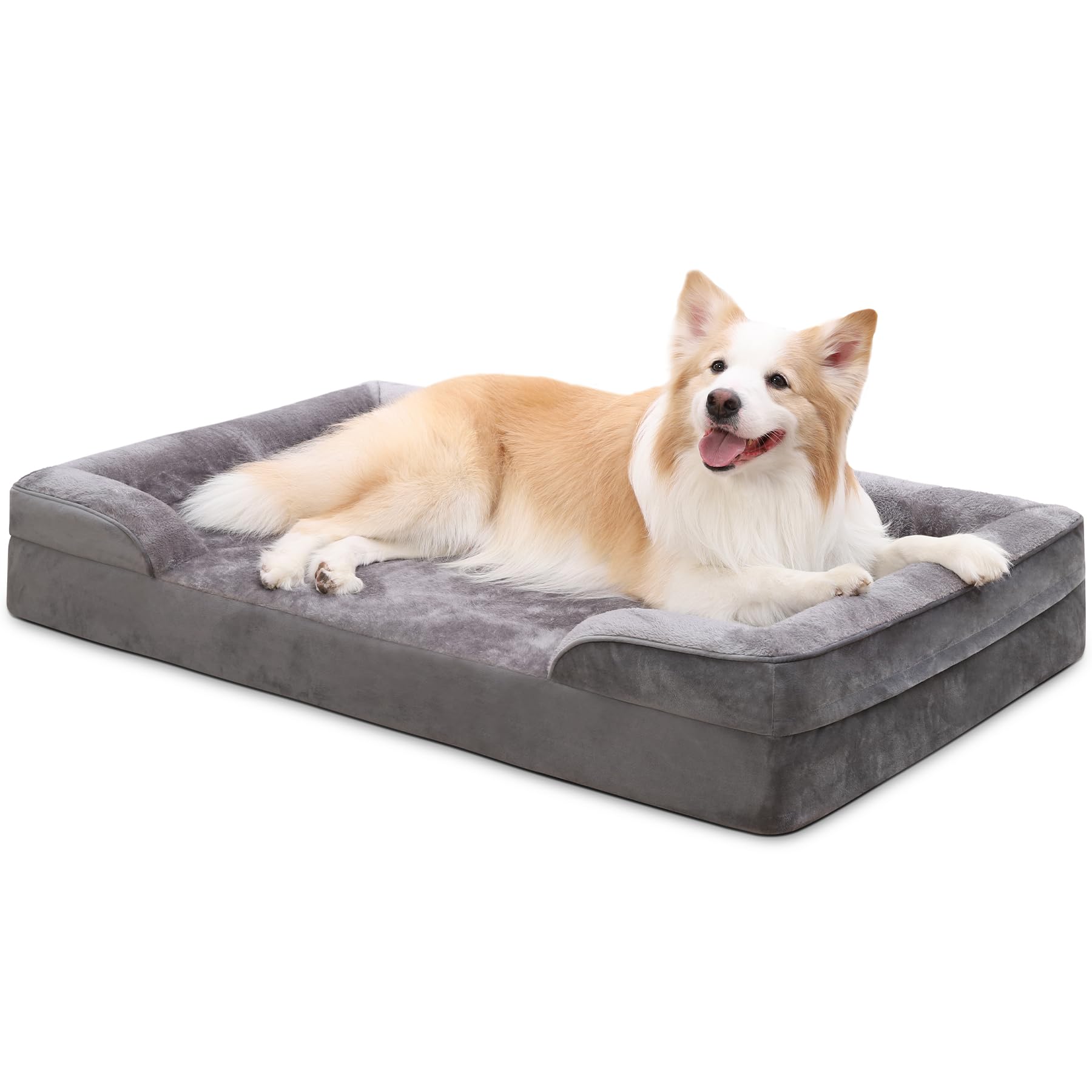 **Orthopedic Dog Bed for Large Dogs - Waterproof, Non-Slip, Washable Cover - Extra Large Dog Couch (44x32 Inches, Gray) - Perfect for Senior Dogs & Joint Pain Relief**    *(Use Case: Ideal for older dogs, pets with arthritis, or post-surgery recovery—provides comfort and support for better sleep and joint health.)*