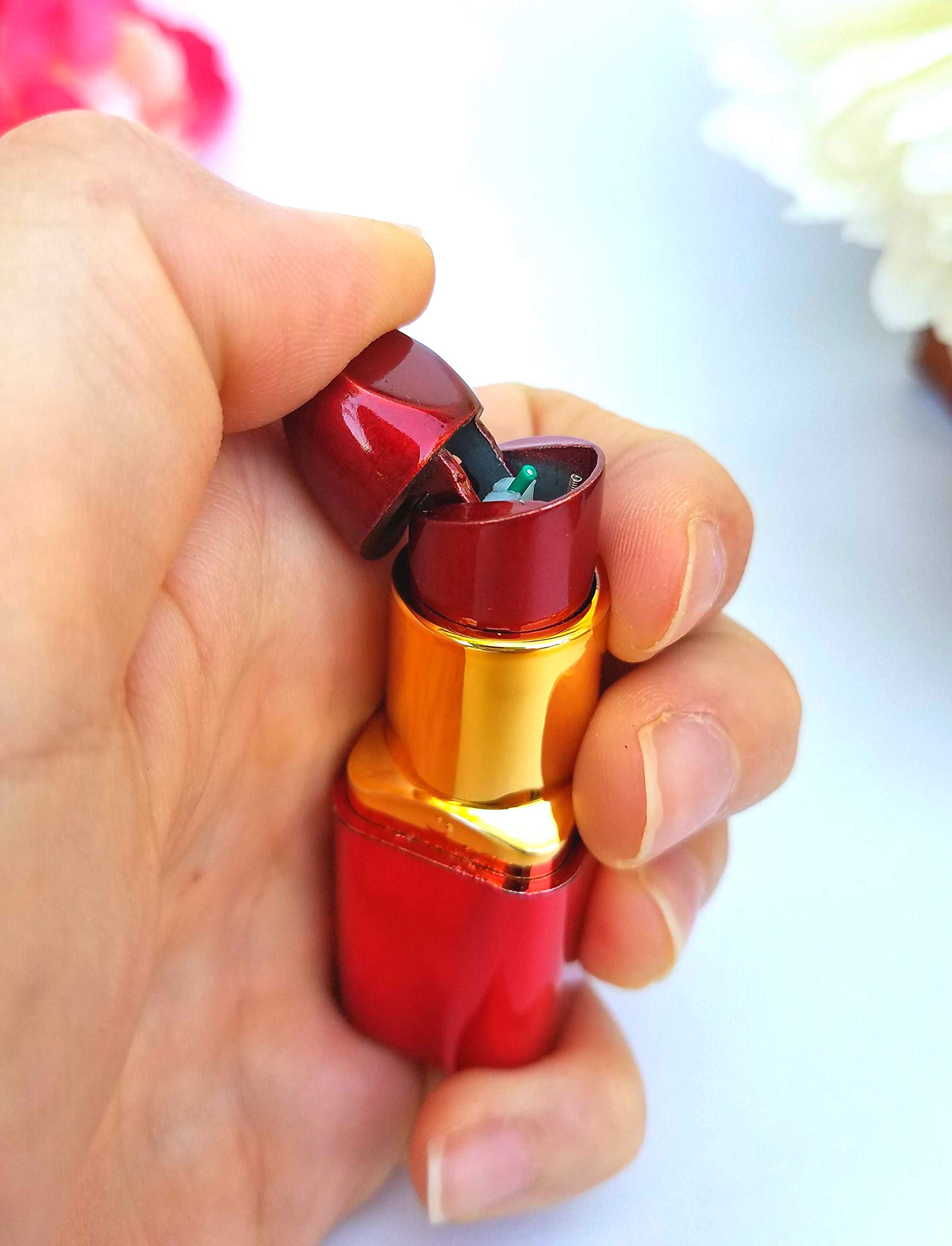 Collectible Lipstick Lighter - Refillable Butane Lighter for Women (Blue) | Perfect Gift & Fashion Accessory