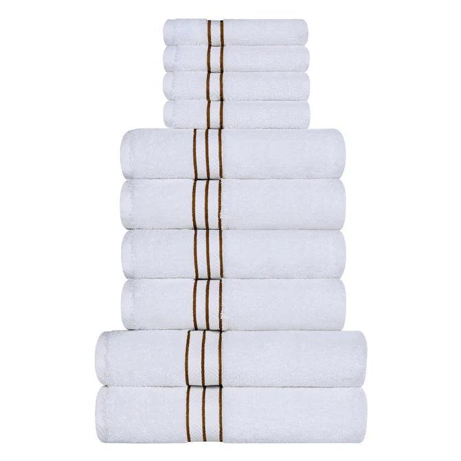 Premium Ultra Plush Turkish Cotton Bath Towel Set - 10 Piece Highly Absorbent Luxury Towels for Bathroom, Spa & Beach Use - Soft & Quick-Drying Solid Color Collection