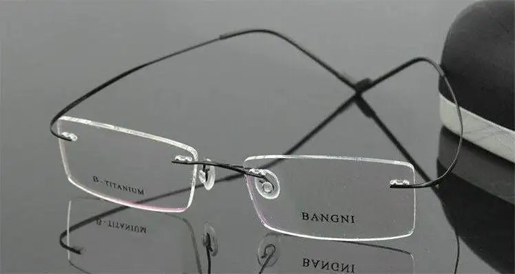 Brightzone Women's Rimless Square Screwless Titanium Eyeglasses - Lightweight & Durable Glasses for Work, Reading & Everyday Use