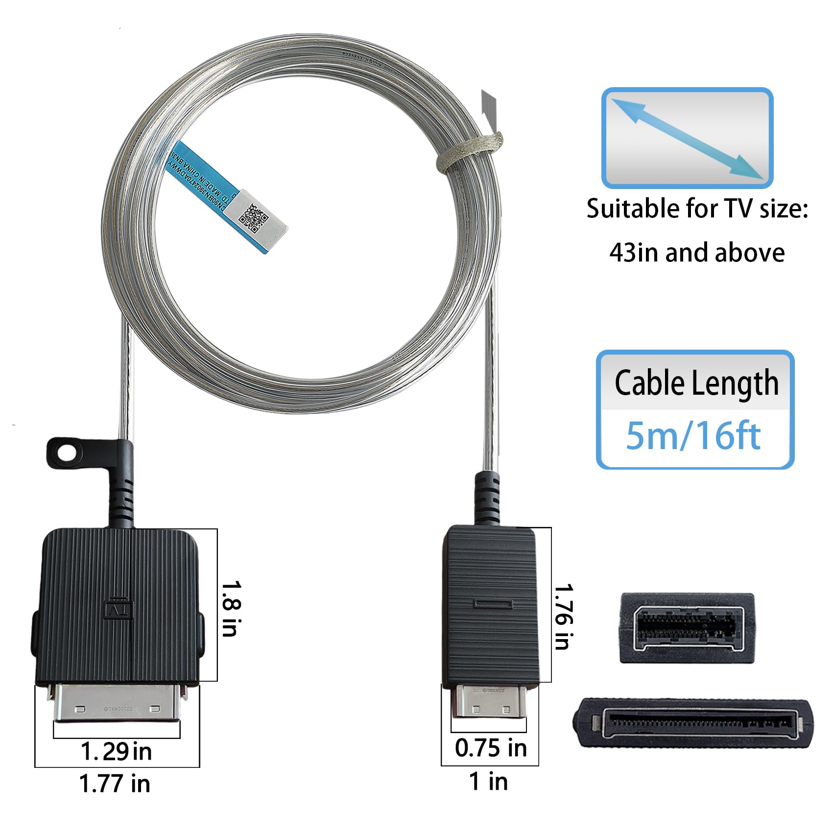 Samsung Frame TV One Connect Cable 16Ft/5M - BN39-02470A Replacement for Samsung The Frame TV (Compatible with Select Models, Not for 8K or 32