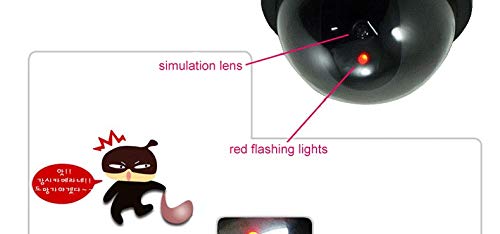 2 Pack BW Fake Security Cameras with Blinking LED Light - Dummy Dome Surveillance Camera for Home & Office Security | Ideal for Deterring Burglars & Enhancing Safety