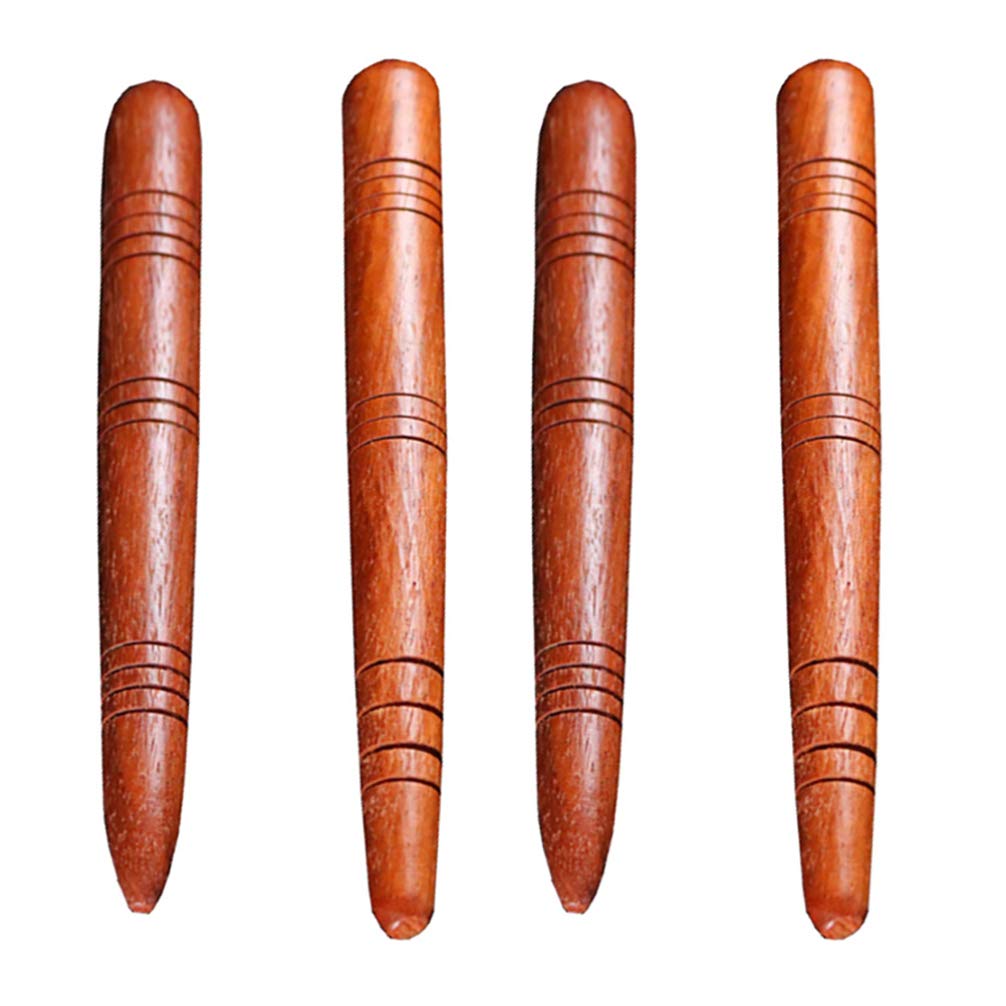 Healifty 4Pcs Wooden Acupressure Massage Pen - Hand & Foot Deep Tissue Massager for Trigger Point Pain Relief - Perfect for Home Therapy, Yoga Recovery & Stress Relief