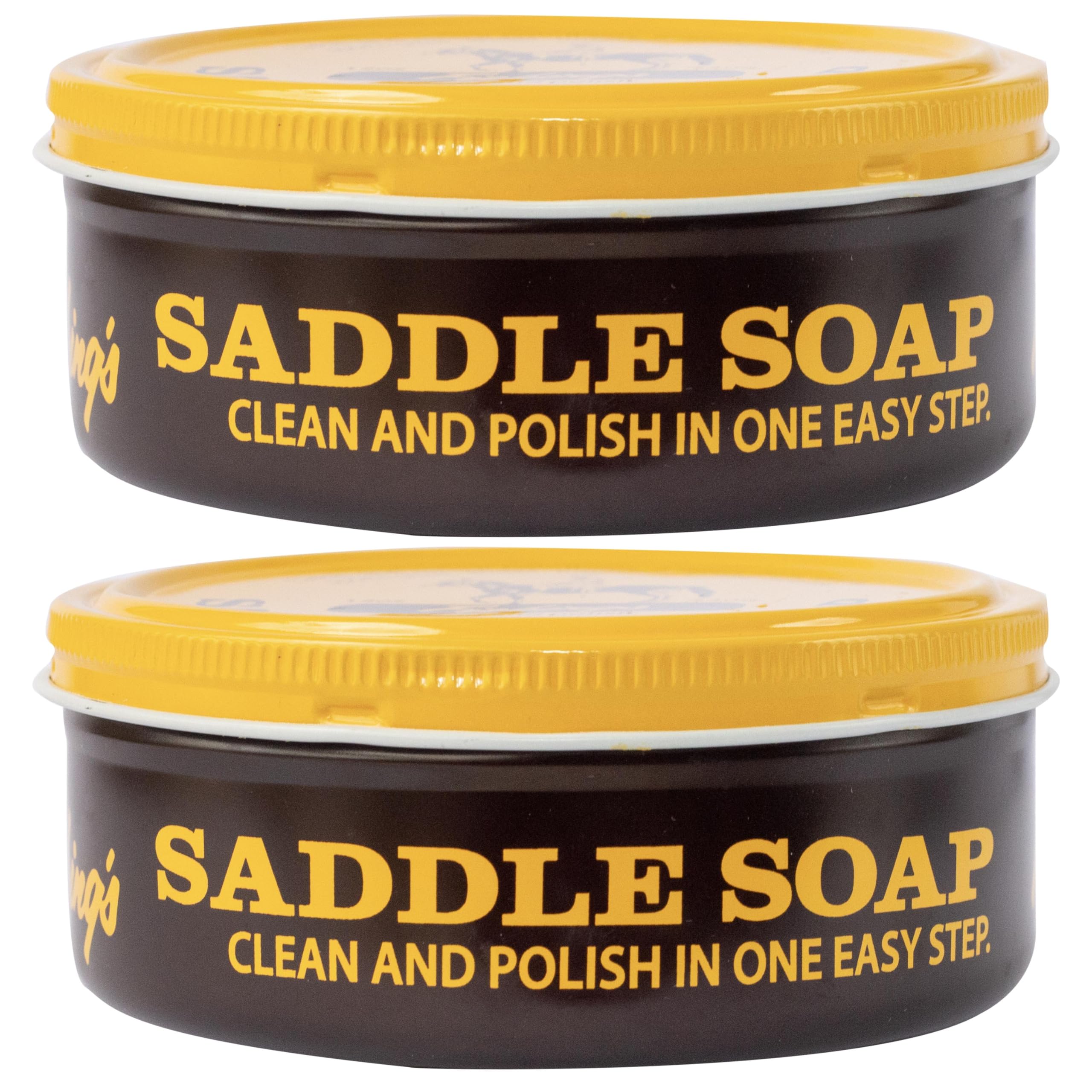 Fiebing's Yellow Saddle Soap for Leather (2 Pack, 12 oz Each) - Premium Leather Cleaner & Conditioner to Soften, Protect & Restore Leather Items - Ideal for Car Seats, Couches, Shoes, Boots, Bags & Purses - Perfect for Leathercraft, Auto Detailing & Home Care