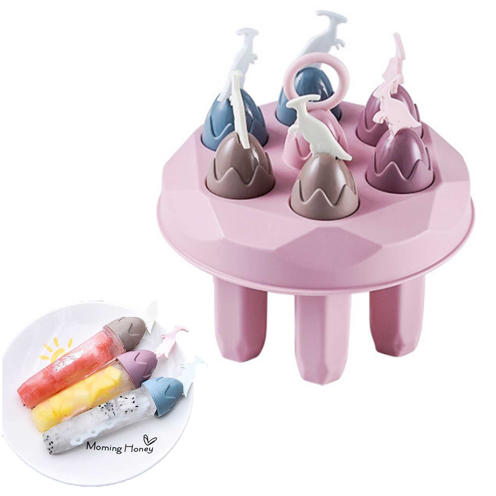 Best Reusable Popsicle Molds - 6 Cavity Dinosaur Ice Pop Maker for Kids | DIY Homemade Frozen Treats for Summer Parties, Snacks & Family Fun