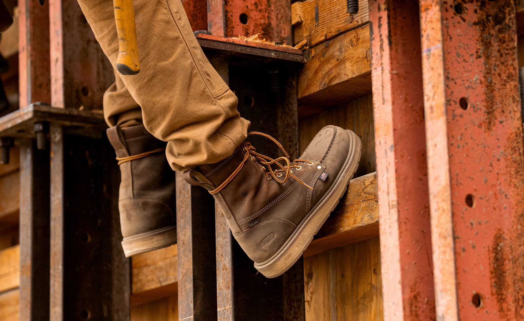 Men's Liberty 8 Waterproof Work Boot with Carbon Toe - Leather Brown/Gum Sole | Durable Safety Boots for Construction, Hiking & Outdoor Work