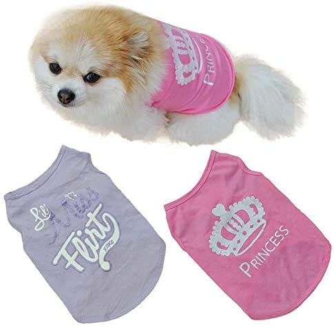 Cute Printed Dog Shirts - Summer Sleeveless Pet Sweatshirts for Dogs & Cats - Comfortable Pet Apparel for Girls & Boys - Perfect for Outdoor Walks, Beach Trips & Playdates