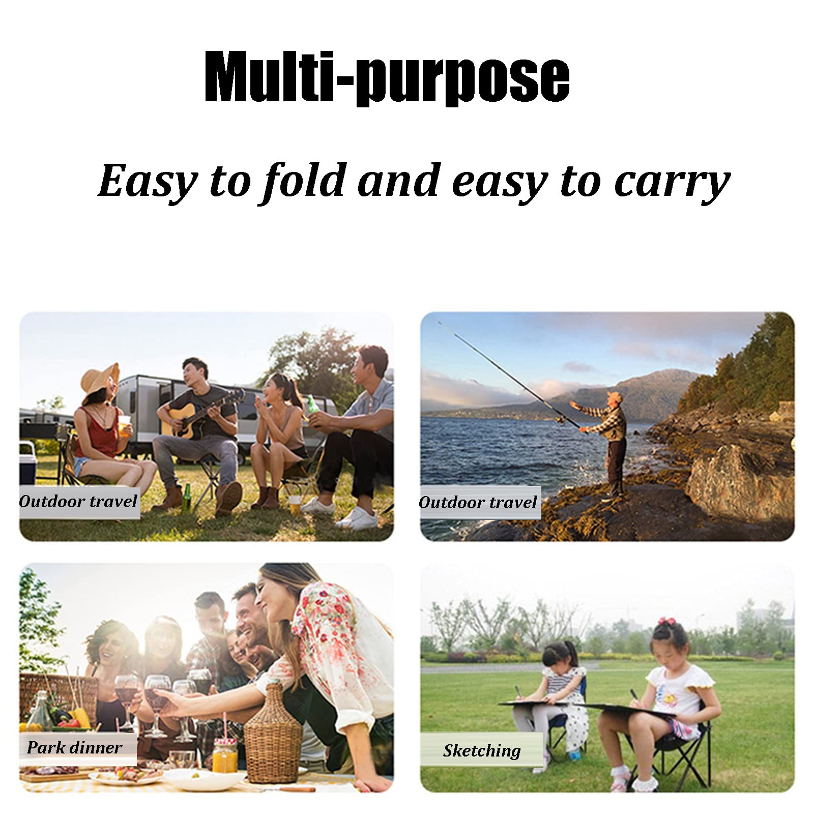 Portable Folding Camping Table and Chairs Set with Cup Holder & Carry Bag - Lightweight Oxford Cloth Picnic Table for Outdoor, Backyard, Beach, Hiking (3-Piece) - Perfect for Camping Trips, BBQs, Tailgating & Garden Parties