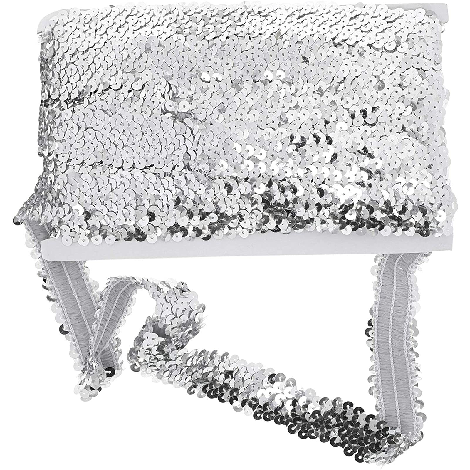 Bright Creations Silver Sequin Trim - 10 Yards Sewing Accessories for DIY Costumes, Dresses & Home Decor Projects