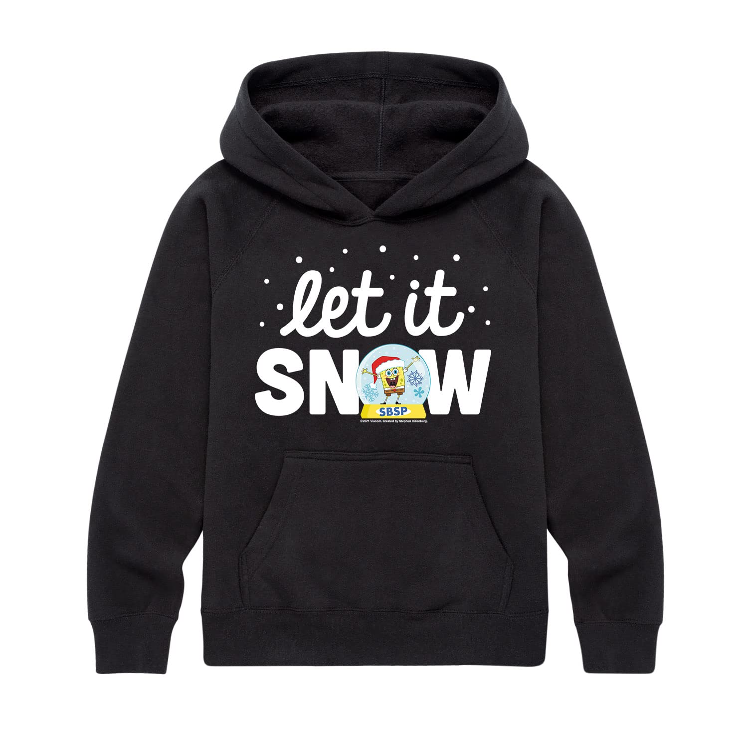 SpongeBob SquarePants Let It Snow Fleece Hoodie - Warm Pullover Sweatshirt for Toddlers & Kids | Winter Playdates & Holiday Outfits