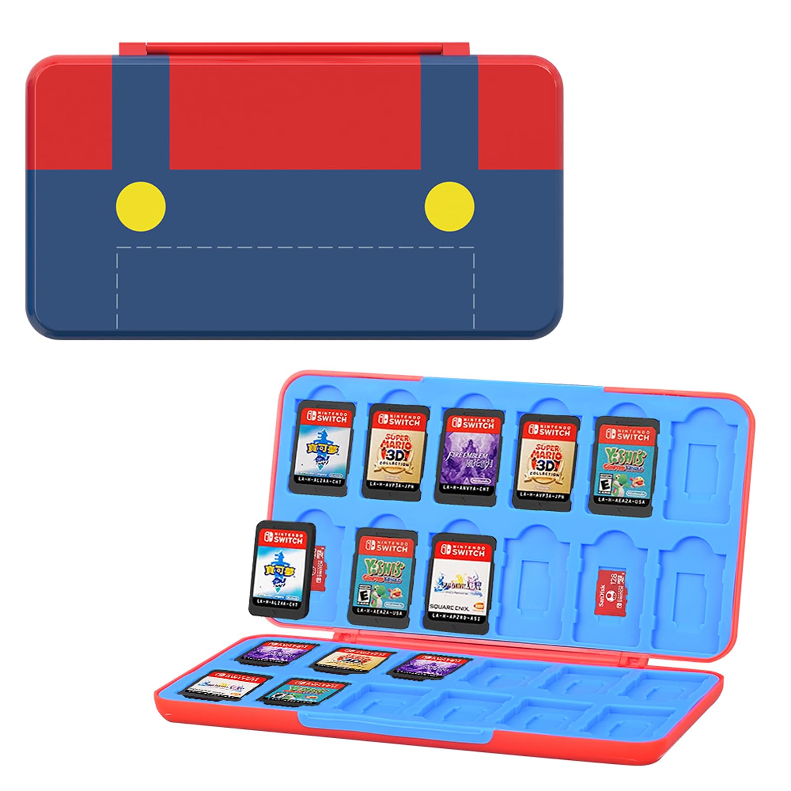 Premium VGBUS Switch Game Case Holder - Compatible with Nintendo Switch, OLED & Lite Models - 24 Game Card Storage Organizer (Mario Edition) - Perfect for Travel, Gaming Parties & Switch Accessory Collection