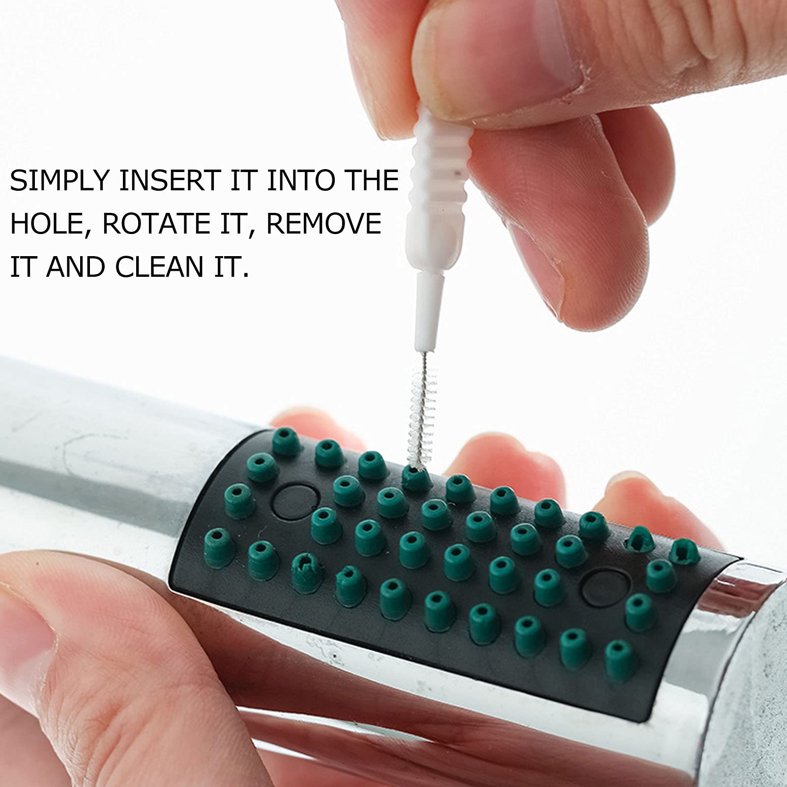 10PCS Shower Hole Cleaner Brush - Anti-Clogging Showerhead Cleaning Tool for Bathroom & Kitchen Faucets - Perfect for Removing Mineral Deposits & Hard Water Stains