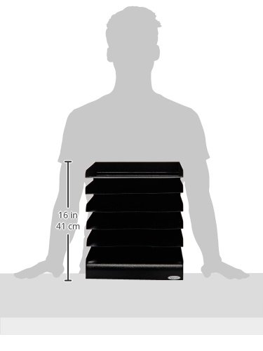Safco 6-Shelf Black Steel Desk Organizer - Heavy Duty Office & Classroom Mailbox, Mail Sorter for Teachers, Home Office, and Commercial Use - Durable File Storage Solution for Documents, Letters, and Office Supplies