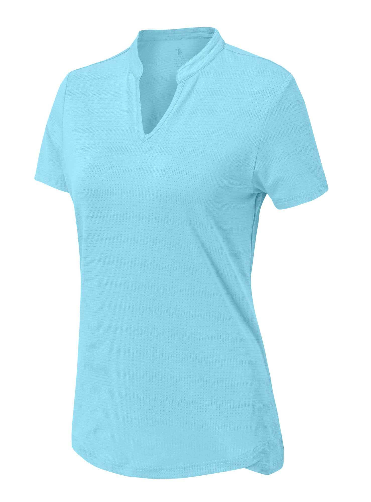 YSENTO Women's Dry Fit Golf Polo Shirt - Breathable Short Sleeve V Neck Collarless Athletic Top for Golf, Tennis & Running | Moisture Wicking Activewear Tee for Workouts & Outdoor Sports