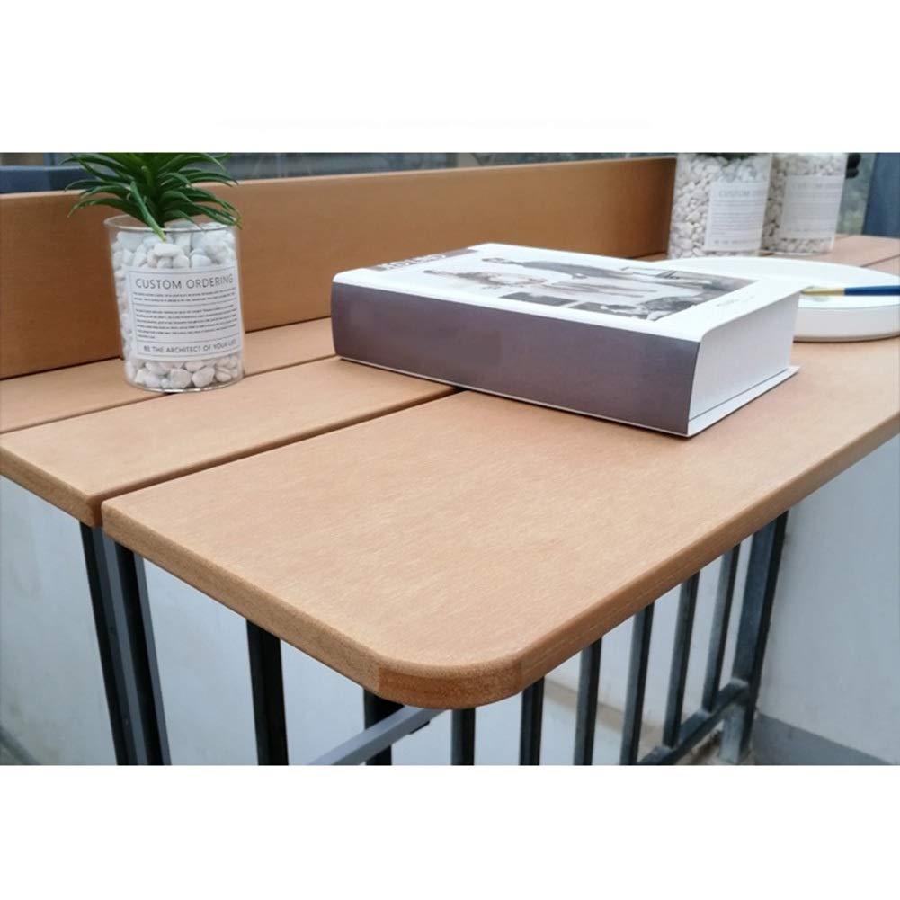 Adjustable Folding Hanging Table for Balcony, Patio & Indoor Use - Space Saving 5-Height Coffee Side Table (60x27cm, Natural) - Perfect for Small Spaces, Apartments, Gardens & Outdoor Dining