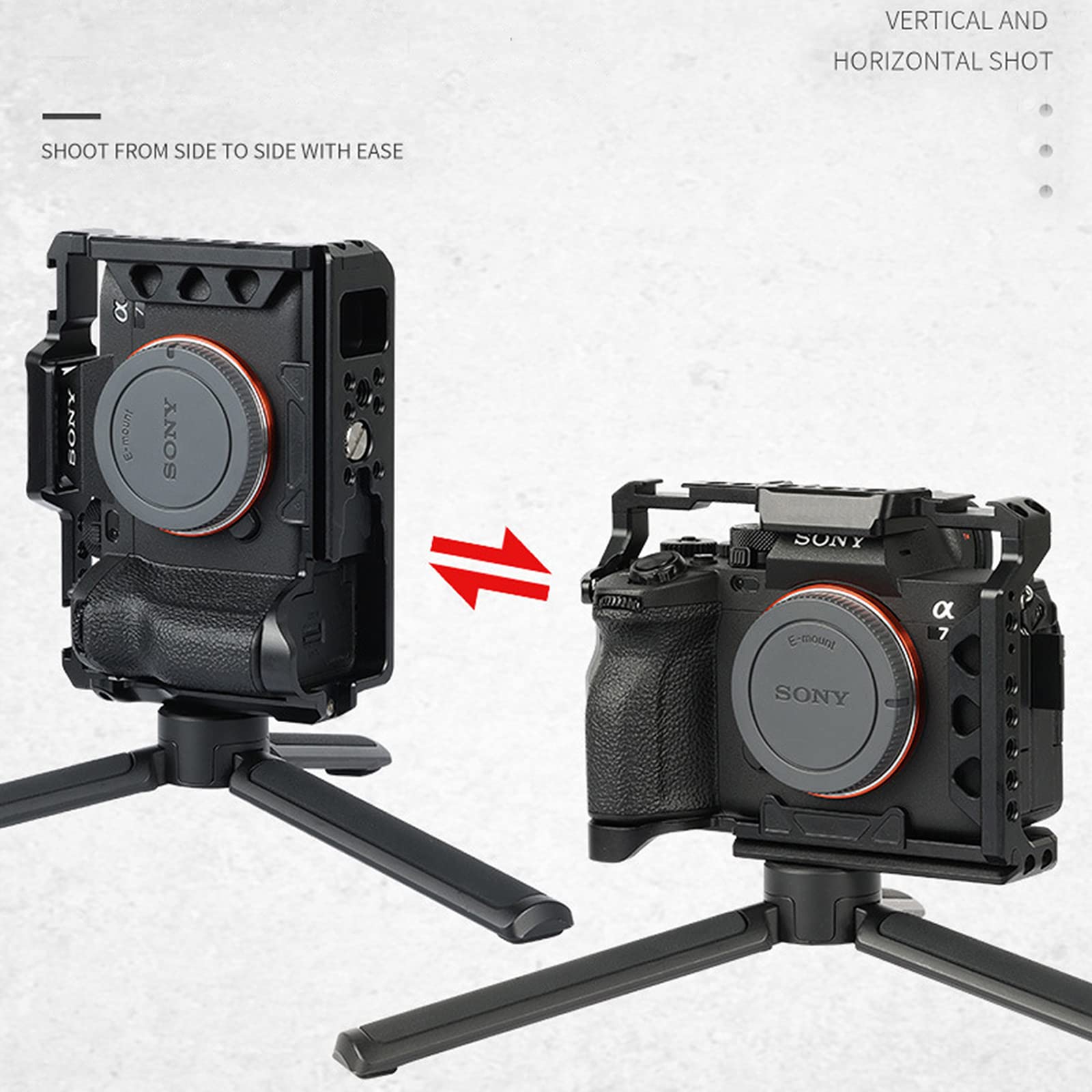 Professional Full Camera Cage for Sony Alpha 7 IV, A7 III, A7R III, A7R3, A73, R2 & A7S2 - Perfect for Vlogging, Filmmaking & Photography Accessories