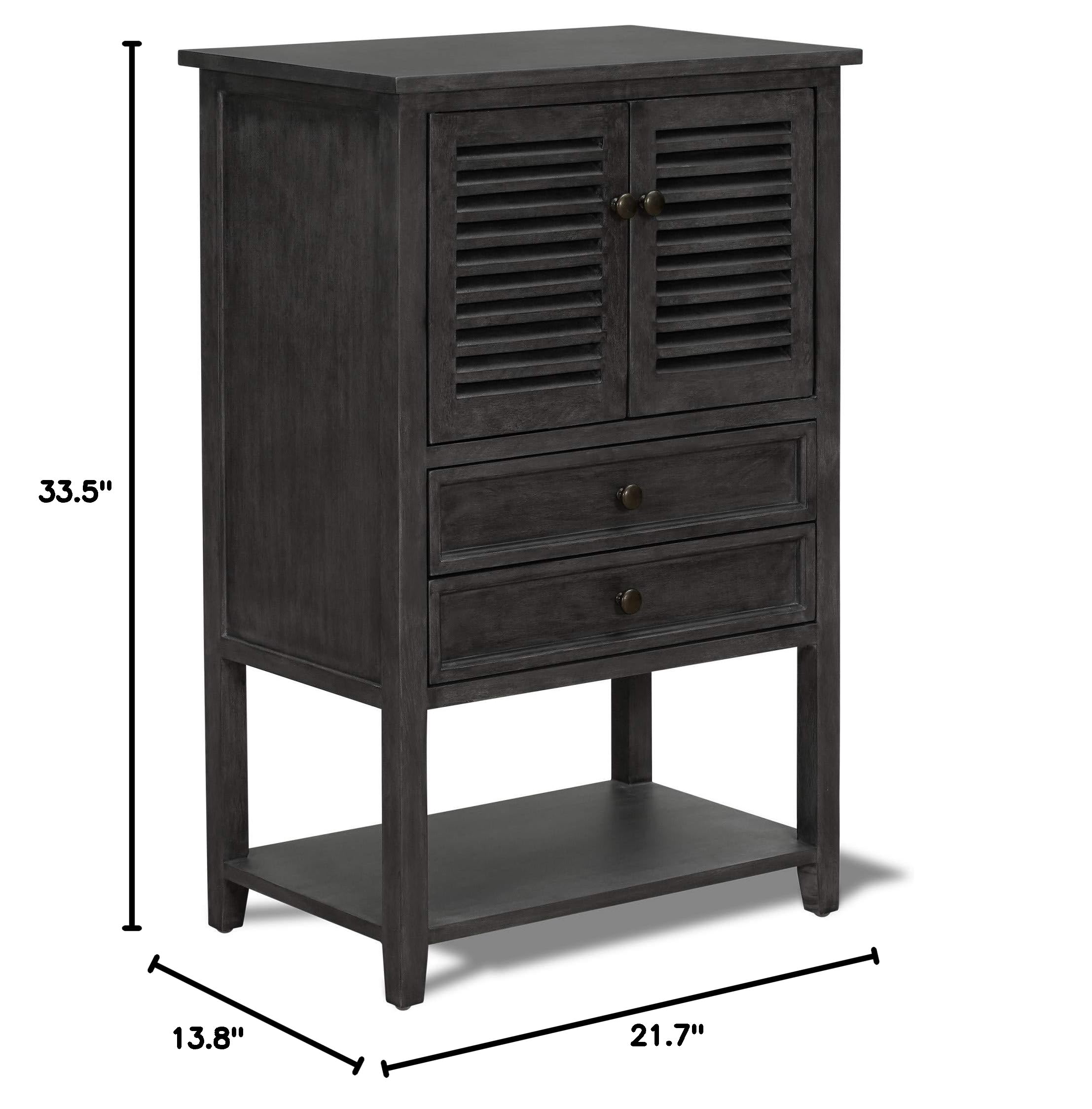 Finch Webster Storage Cabinet - Gray Organizer for Home & Office - Perfect for Bedroom, Living Room, and Closet Storage Solutions