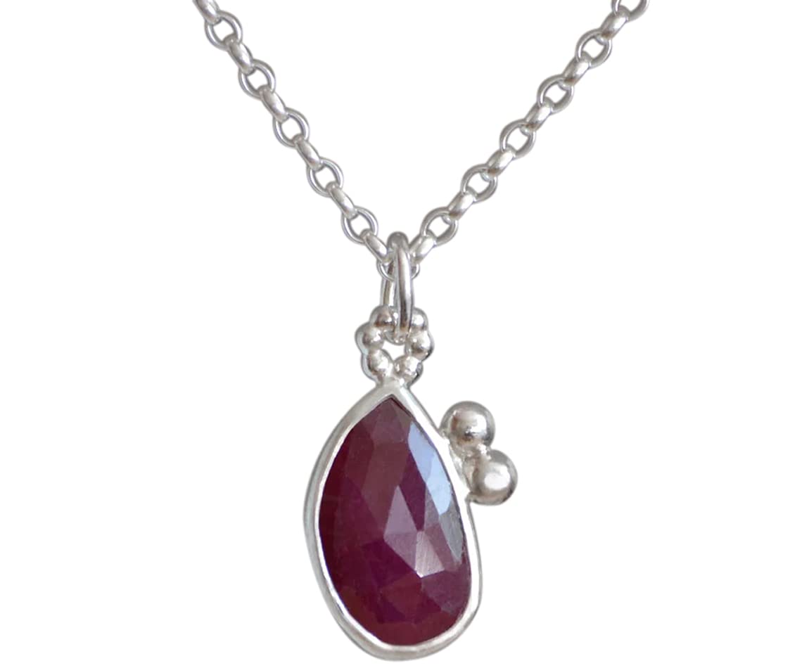 2.75ct Rose Cut Ruby Necklace - July Birthstone Jewelry for Women | Elegant Gift for Anniversary, Birthday & Special Occasions