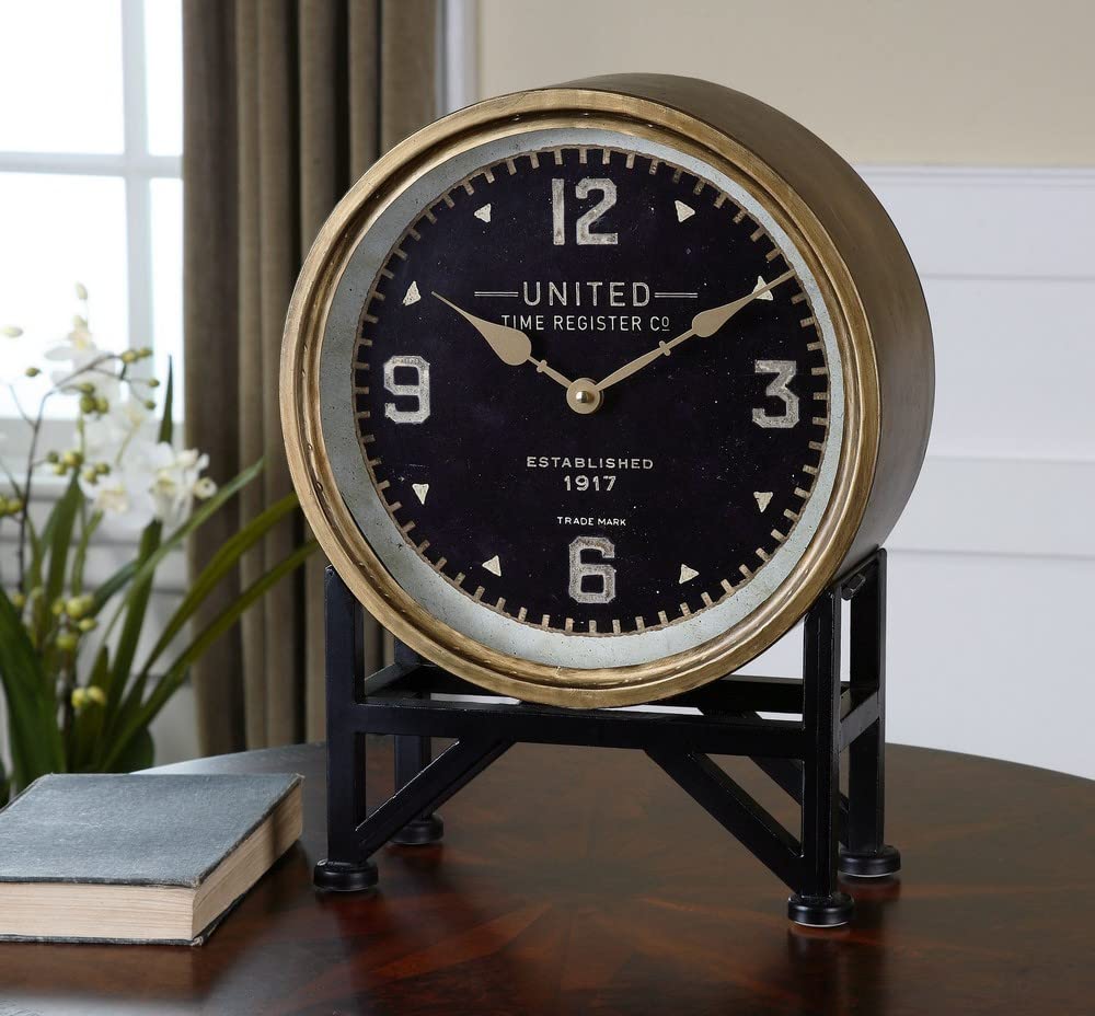 16 Inch Table Clock - Elegant Wooden Analog Wall & Desk Clock for Home, Office, and Bedroom Decor | Perfect Gift for Housewarming, Birthday & Anniversary