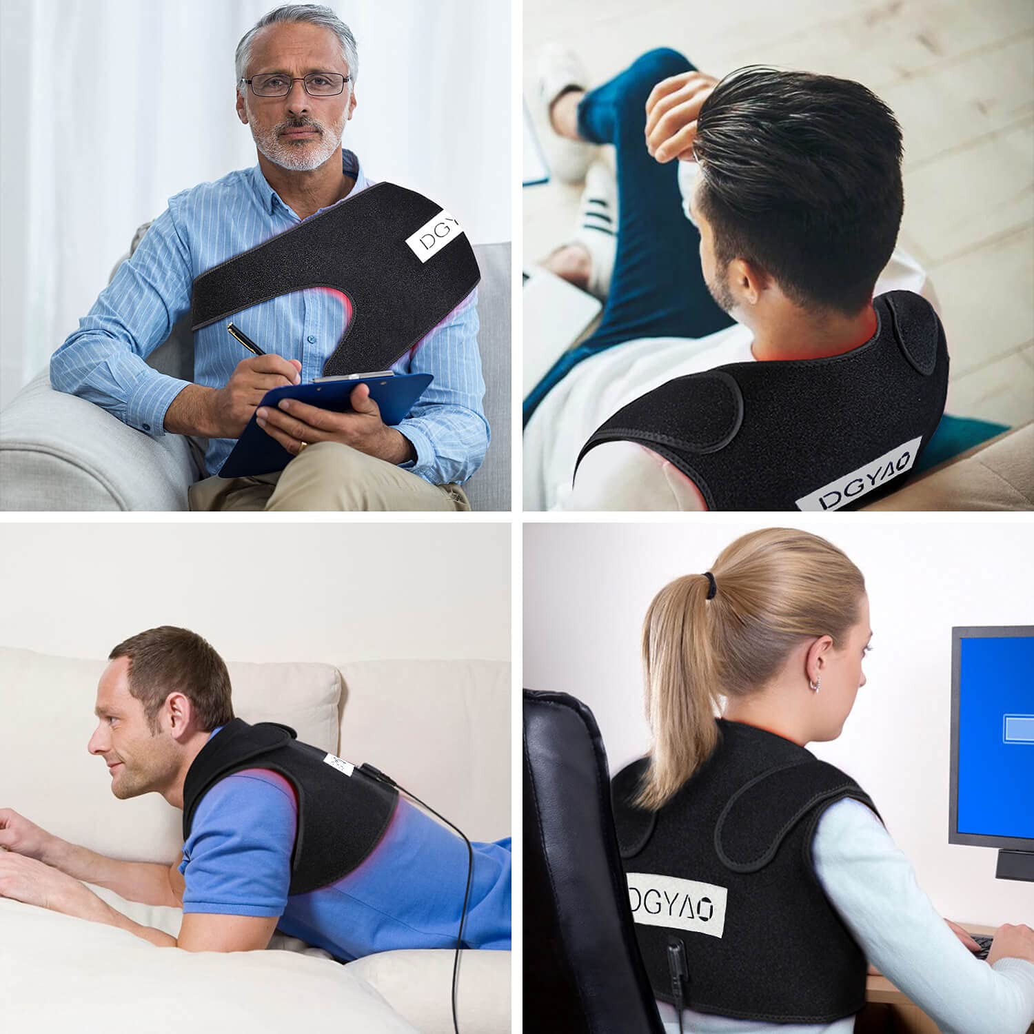 Shoulder Pain Relief Belt with Red Light & Infrared Therapy - Adjustable Wearable Wrap for Deep Tissue Healing - Auto Shut-Off Timer - Ideal for Arthritis, Muscle Recovery & Post-Workout Pain