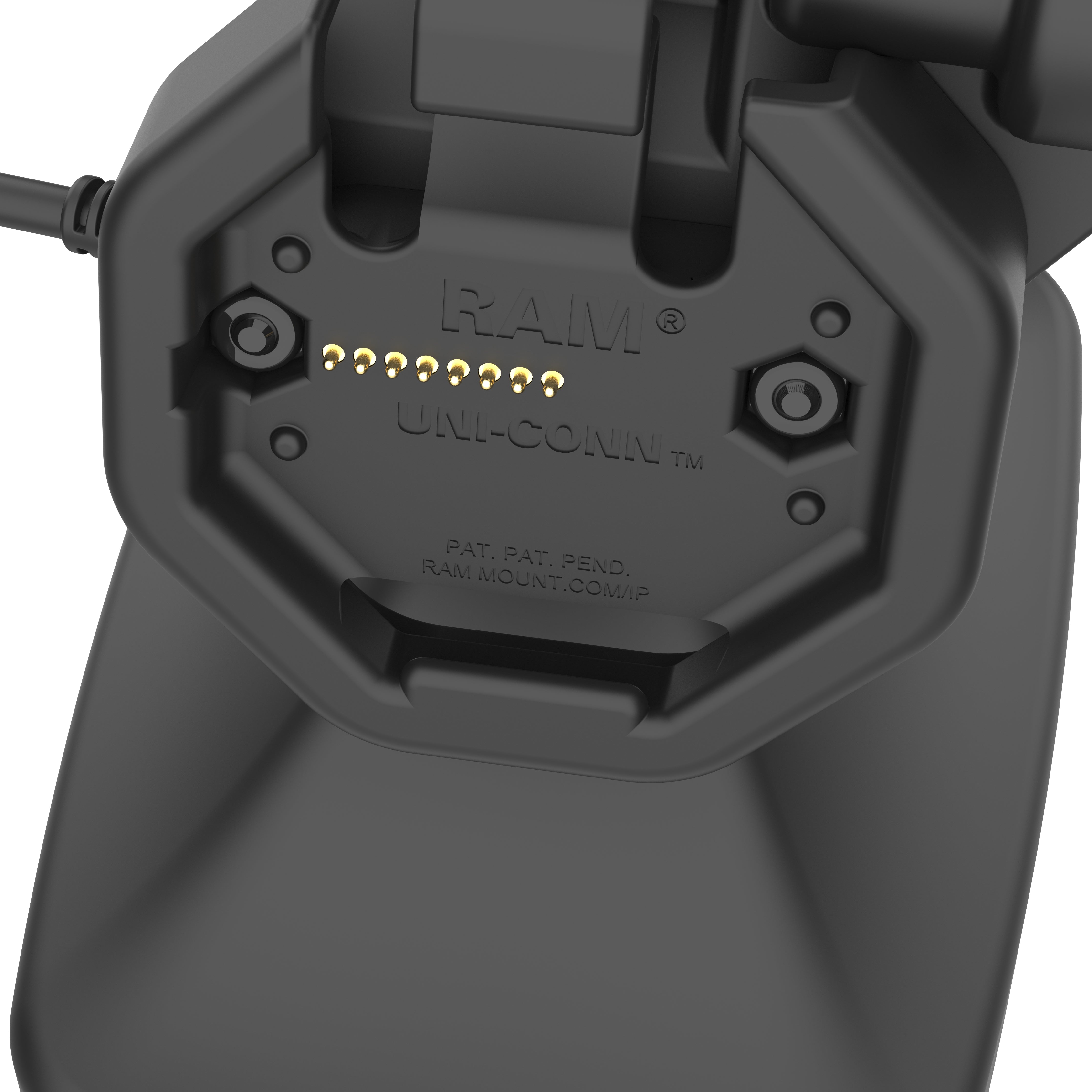 GDS® Uni Conn™ Powered Locking Tilt & Swivel Dock with PoE + Data (RAM GDS DOCKLR D14 U3E 2A) - Secure Computer Mount for Office & Industrial Workstations