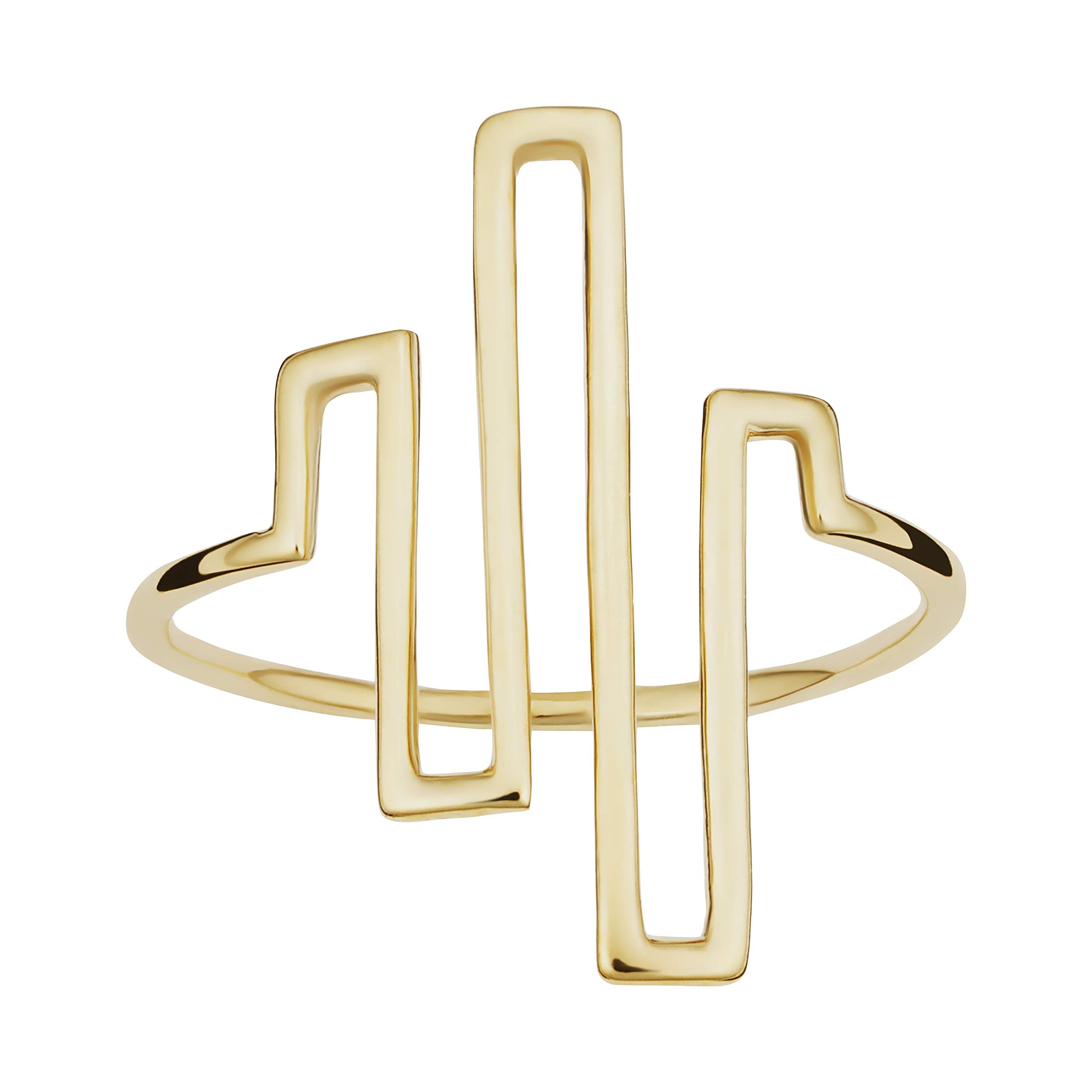 14K Yellow Gold Line Wire Maze Ring for Women - Elegant Stackable Jewelry for Everyday Wear & Special Occasions