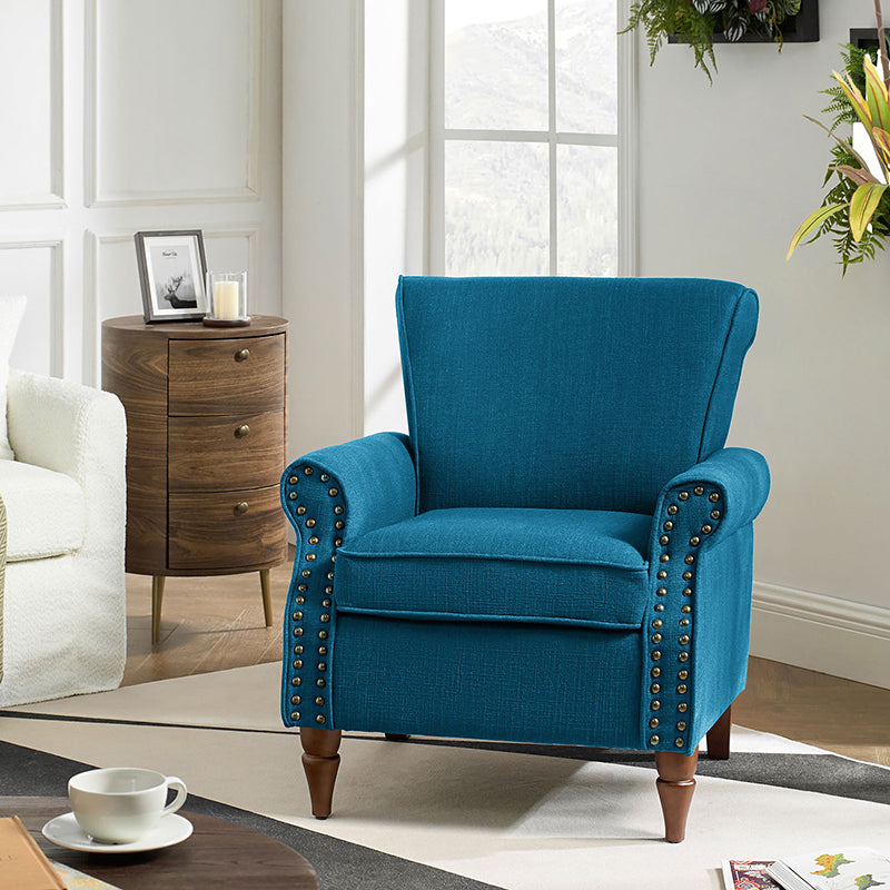 Hypanis Upholstered Armchair with Solid Wood Legs - Modern Living Room Accent Chair for Home, Office & Reading Nook - Comfortable Lounge Chair for Relaxing & Decor