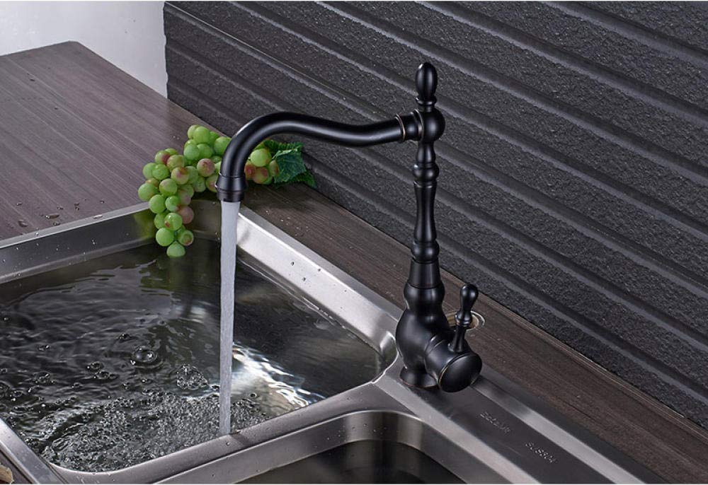 Premium Single Handle Deck Mount Kitchen & Bathroom Sink Faucet - Hot & Cold Water Mixer Tap for Countertop Vanity - Ideal for Modern Homes, Restaurants, and Commercial Spaces