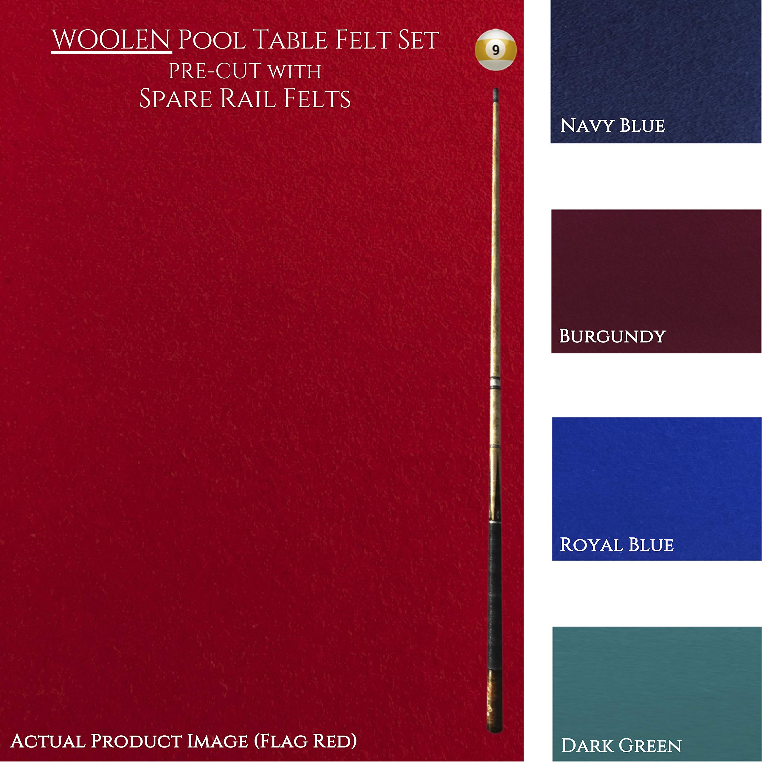 Premium Cotton Pool Table Felt - Professional Billiard Cloth Pre-Cut for Tournament & Home Game Room Use