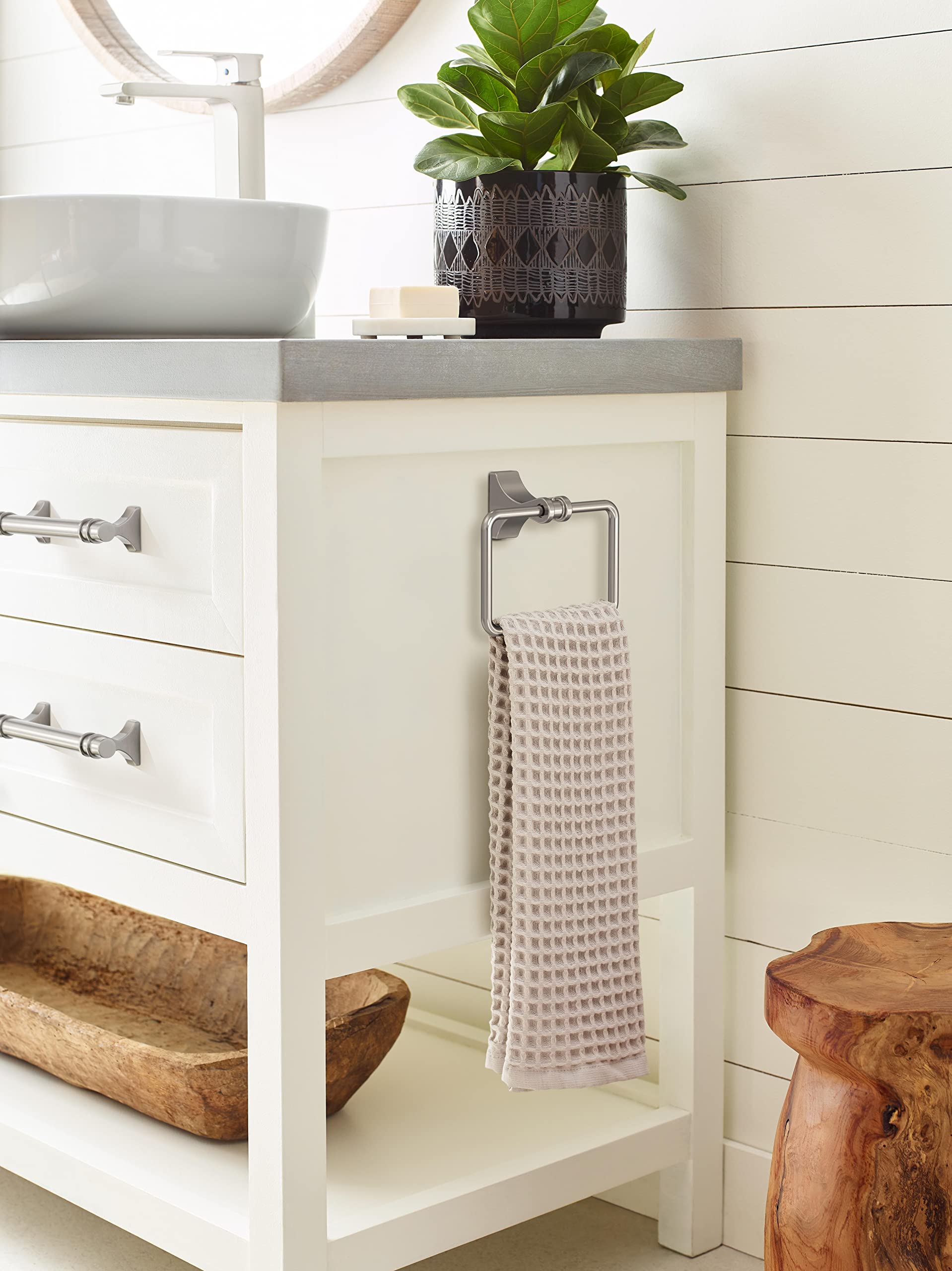 Brushed Nickel Towel Ring - 5.25