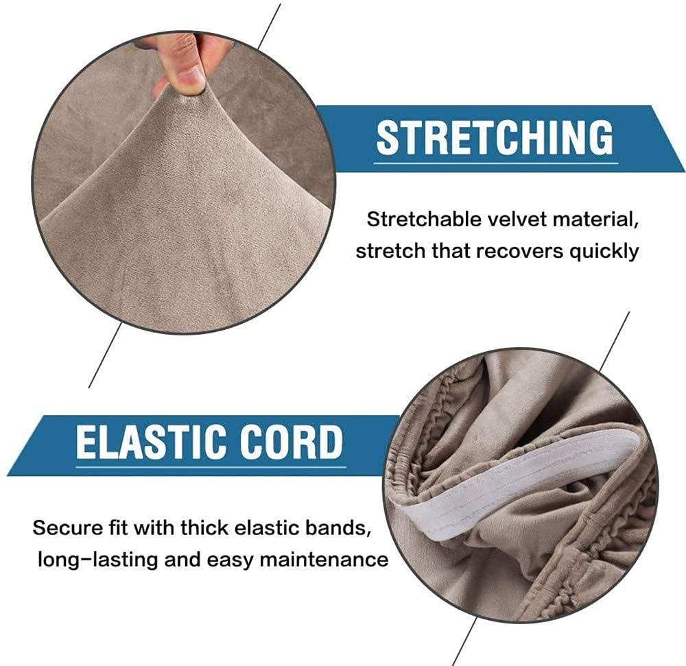 Velvet Dining Chair Covers Set of 2 - Washable Stretch Slipcovers for Home & Restaurant Use