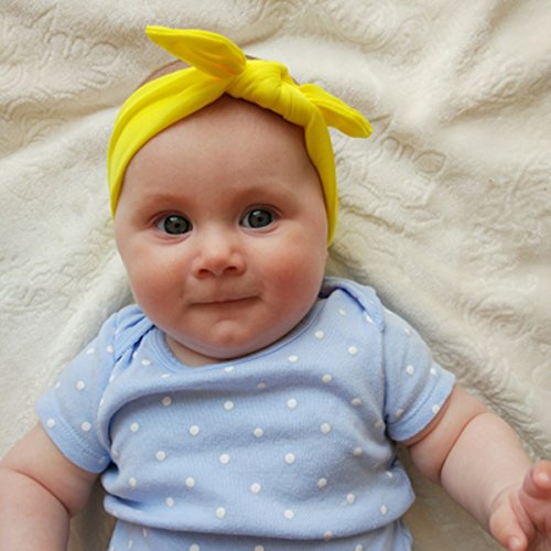 Baby Headbands for Newborn Girls - Soft Stretchy Hair Bands with Messy Bow & Knot Turban Design - Perfect for Infants, Toddlers, Photo Shoots & Everyday Wear