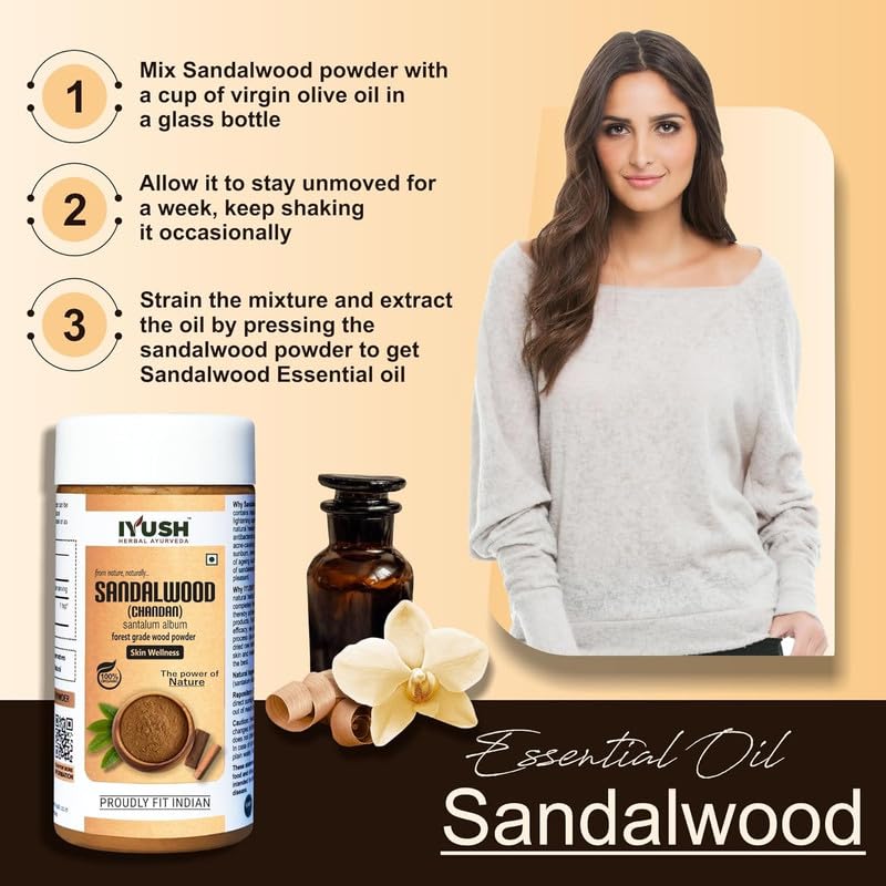 Pure Organic Sandalwood Powder for Face Pack & Skin Care – 200g | Ayurvedic Chandan Powder for Glowing Skin, Acne Treatment & Relaxation | Natural Sandalwood Face Mask for Spa, Aromatherapy & DIY Beauty