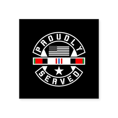 Clear - Afghanistan War Proudly Ser Square Sticker 3 X 3