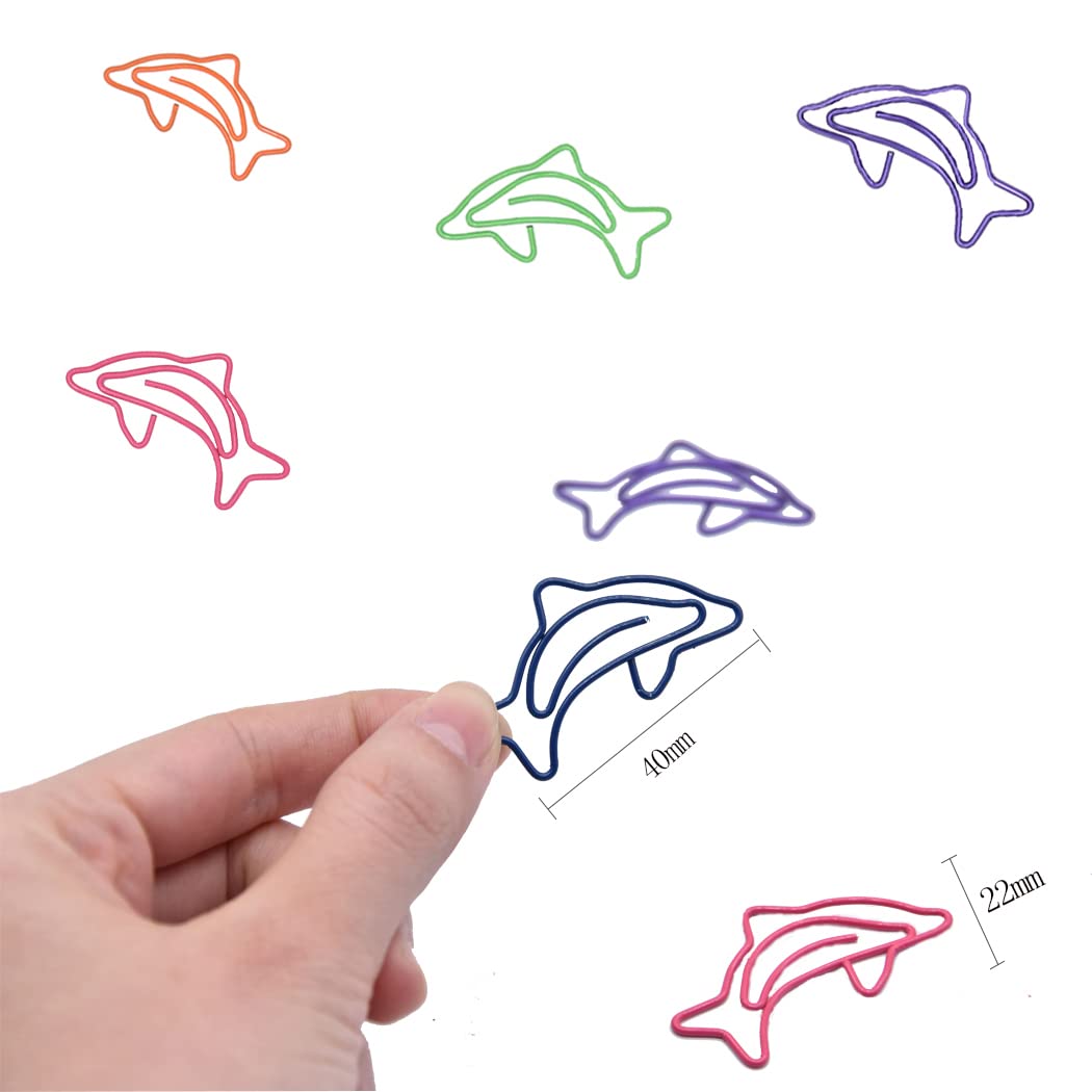 Gullor Shark Shaped Paper Clips - 150pcs Cute Memo Clips & Bookmark Organizers for Office, School, Planner, Notebook, and DIY Crafts