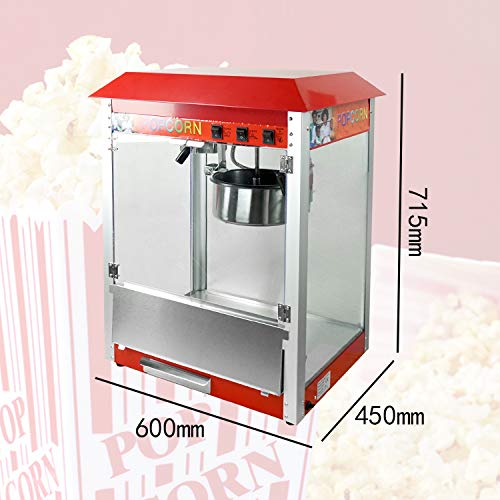 Kolice 8-Ounce Commercial Popcorn Machine - Electric Popcorn Popper Maker with Roof - Perfect for Movie Nights, Parties, and Concession Stands