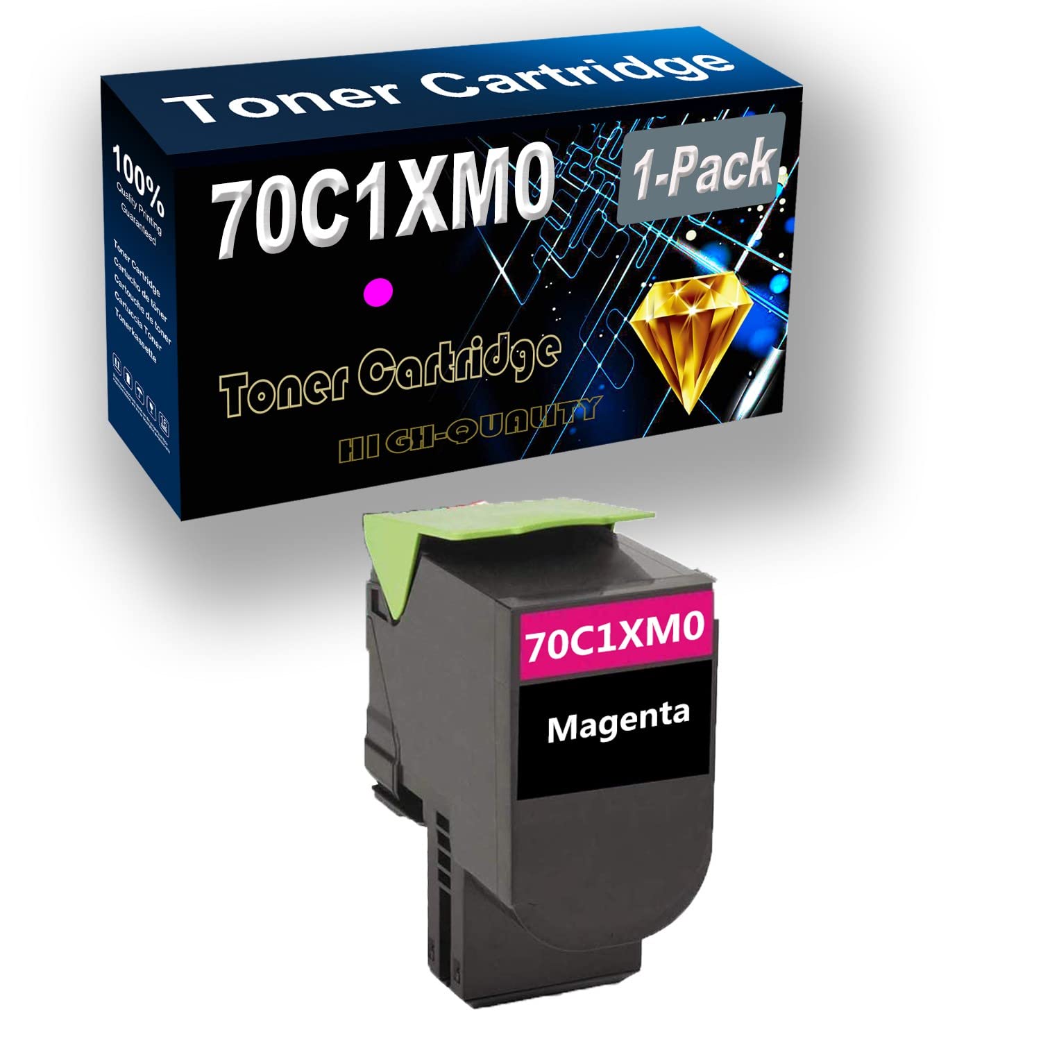 1-Pack Magenta Compatible Toner Cartridge Replacement for Brother CS510, CS510de, CS510dte Printers | High-Yield 70C1XM0/701XM Printer Cartridge | Ideal for Home Office & Small Business Printing Needs