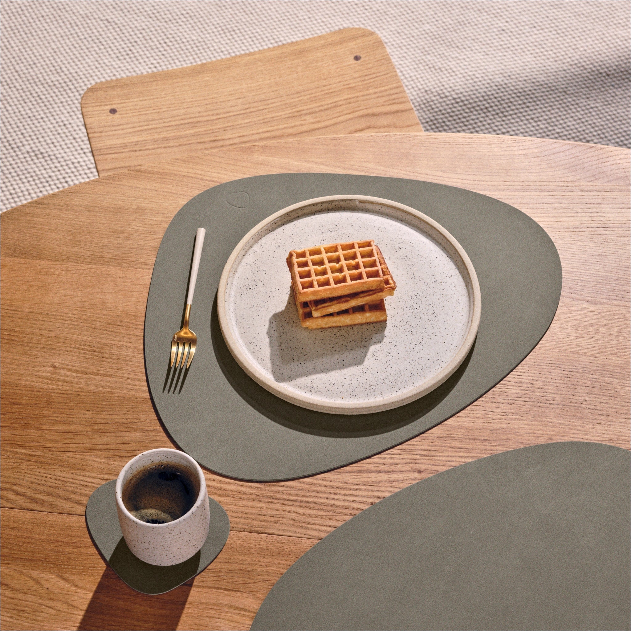 LIND DNA Nupo Curve Coaster Set of 4 - Non-Slip, Durable Flint Grey Drink Coasters for Coffee Table, Bar, Dining & Office Use