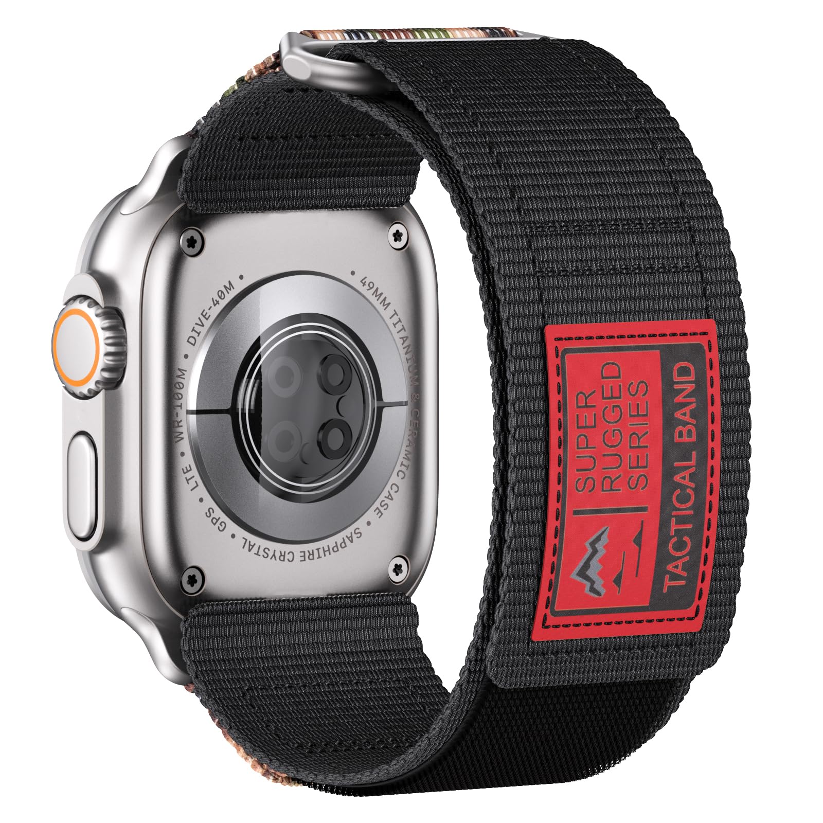 PremiFit Ultra Nylon Band for Apple Watch Ultra 2/Ultra 49mm, Series 9/8/7 45mm, SE2/SE/6/5/4 44mm - Durable Sport Strap for Men & Women - Perfect for Running, Gym Workouts & Outdoor Activities