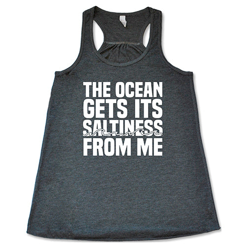 Funny Ocean Saltiness Quote T-Shirt - Humorous Science Tee for Beach Lovers & Ocean Enthusiasts - Perfect for Surfing, Vacations & Marine Biology Fans