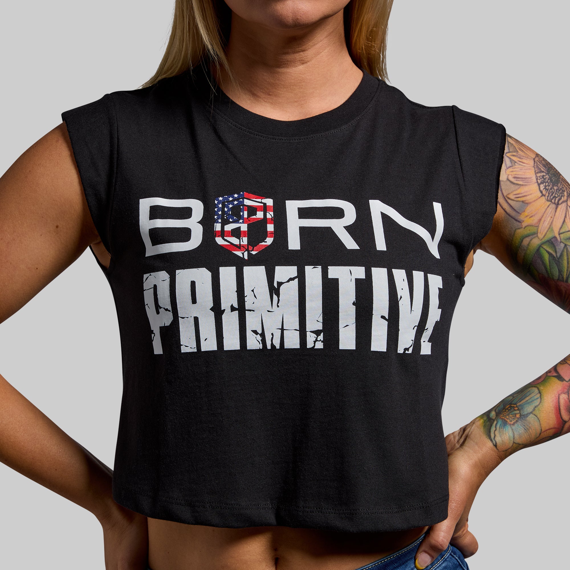 Brand Festival Crop Top (Black) - Stylish & Comfortable Women's Fashion for Parties, Festivals & Casual Wear in USA